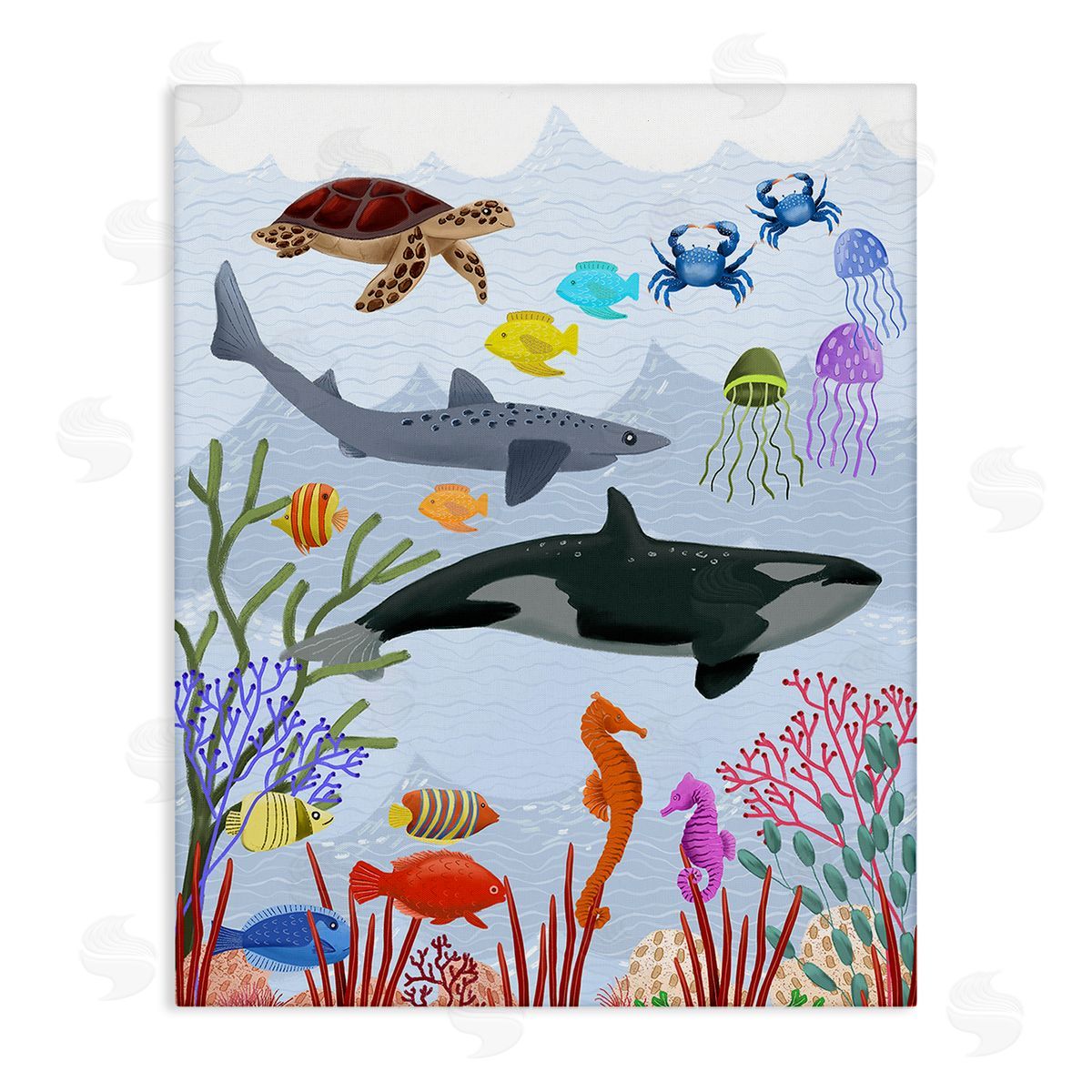 Regina Moore Aquatic Animals Underwater Stretched Canvas Wall Art Print