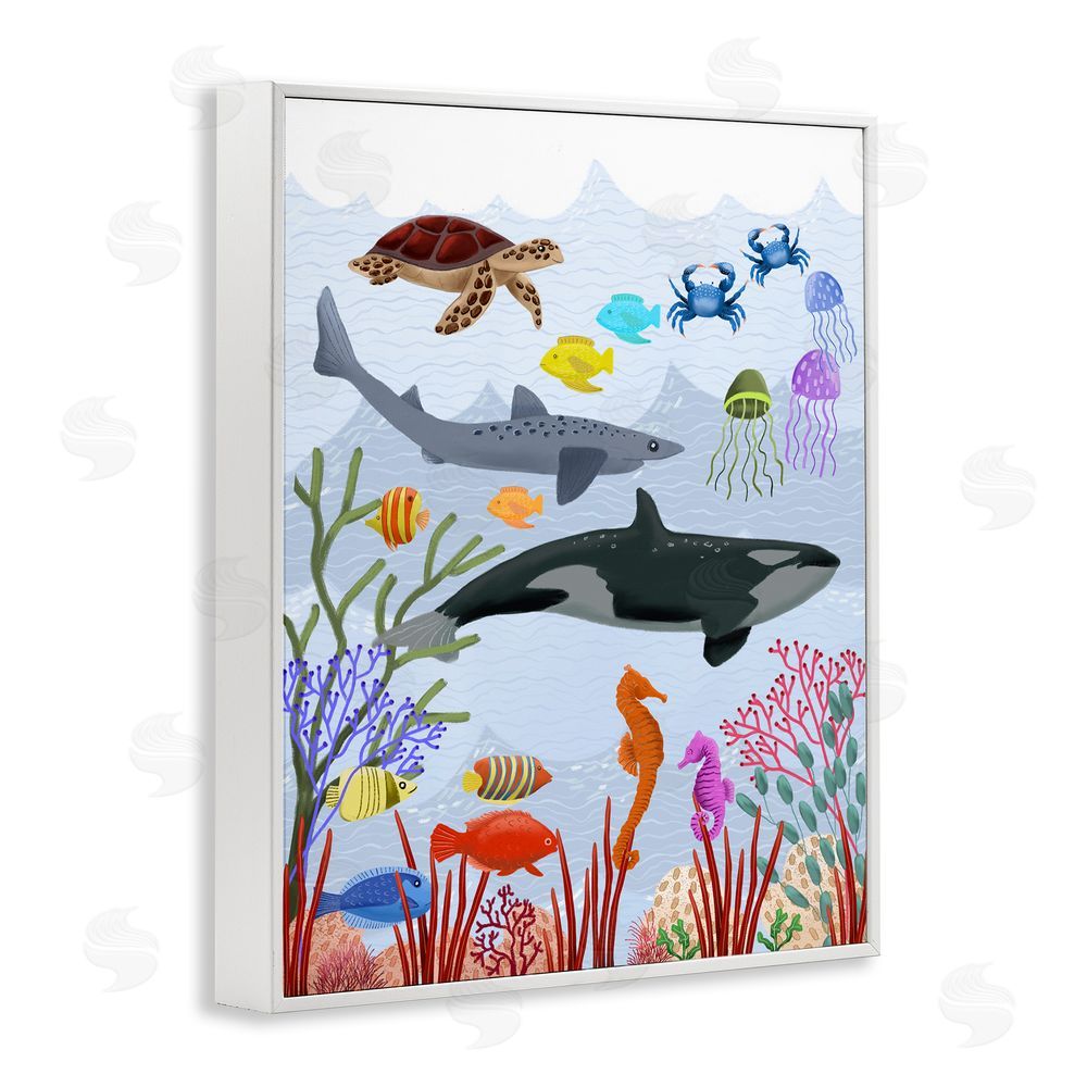 Regina Moore Aquatic Animals Underwater White Framed Giclee Wall Art Print