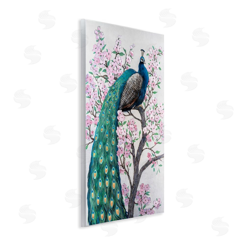 Tim O'Toole Peacock Perched on Florals Wall Plaque Art Print