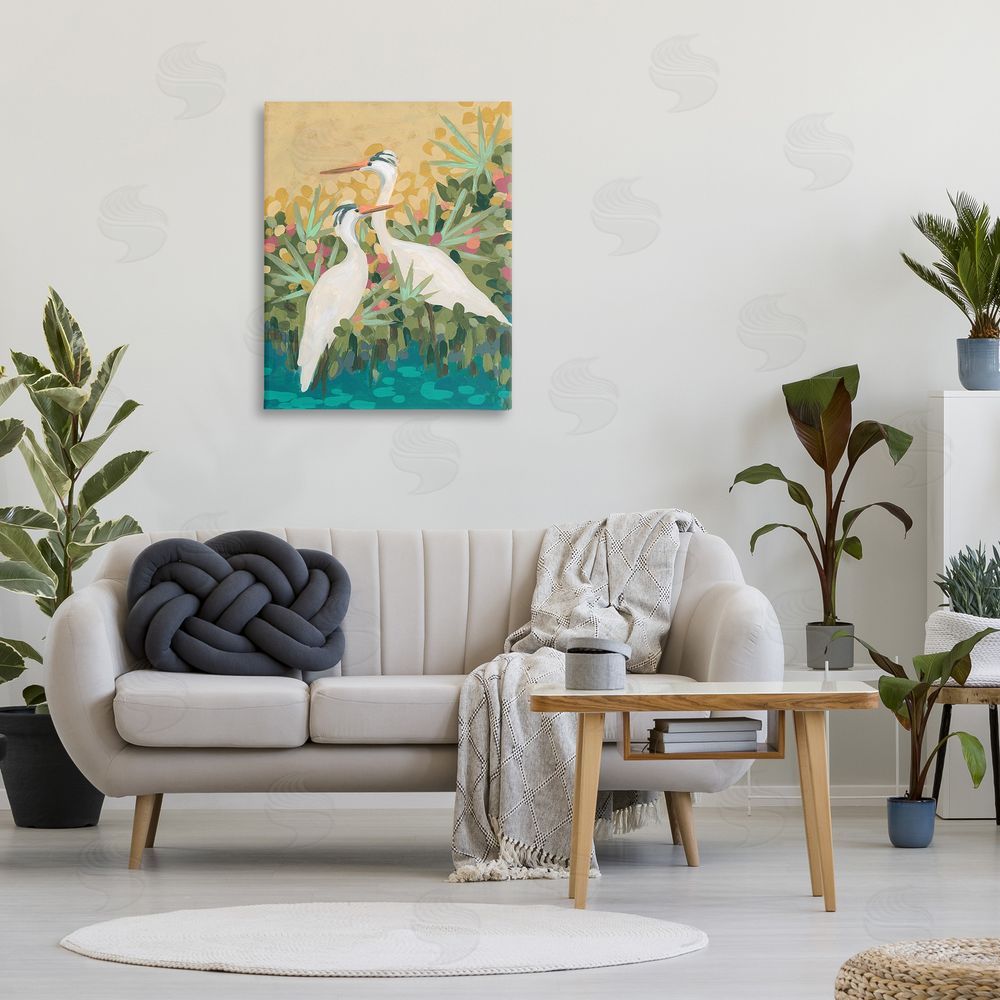 June Erica Vess Nautical Birds in River Canvas Wall Art Print in Room