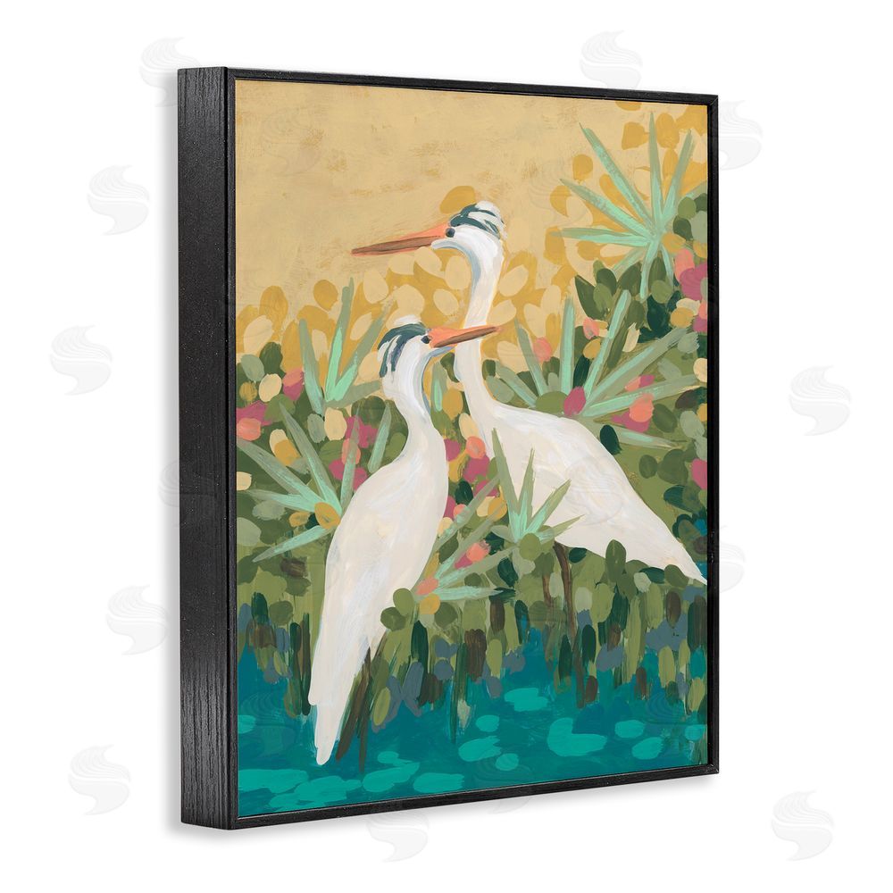 June Erica Vess Nautical Birds in River Black Framed Giclee Wall Art Print