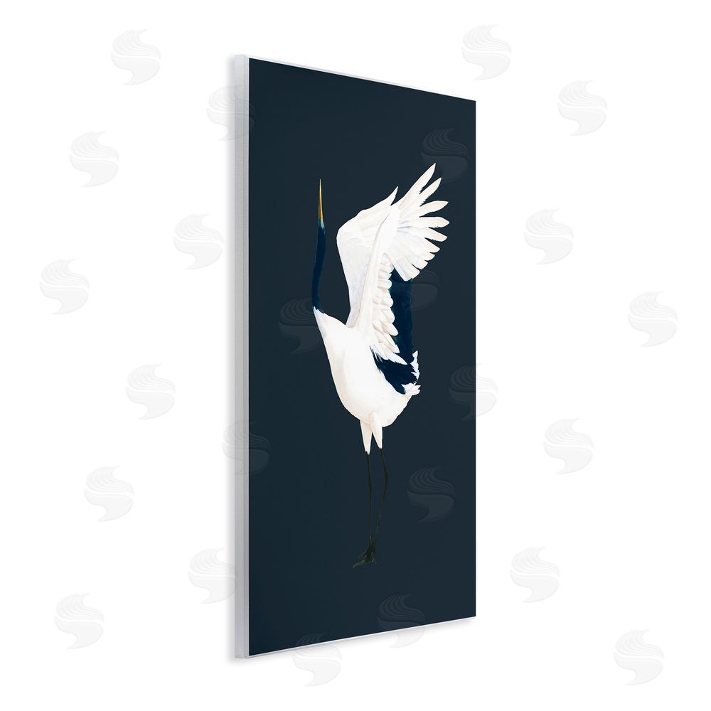 Grace Popp Crane Bird Facing Left Wall Plaque Art Print