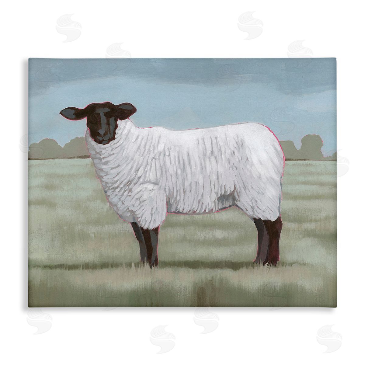 Grace Popp Traditional Farm Sheep Stretched Canvas Wall Art Print
