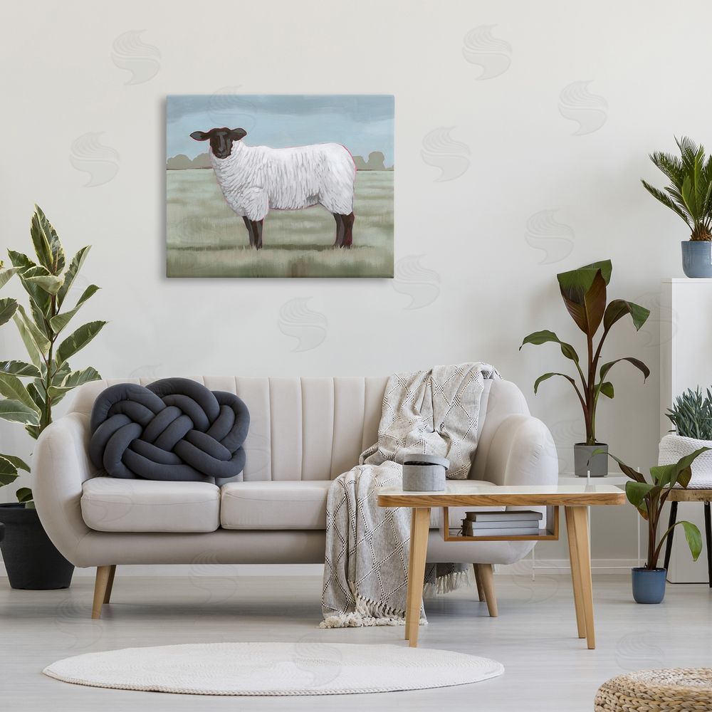 Grace Popp Traditional Farm Sheep Canvas Wall Art Print in Room