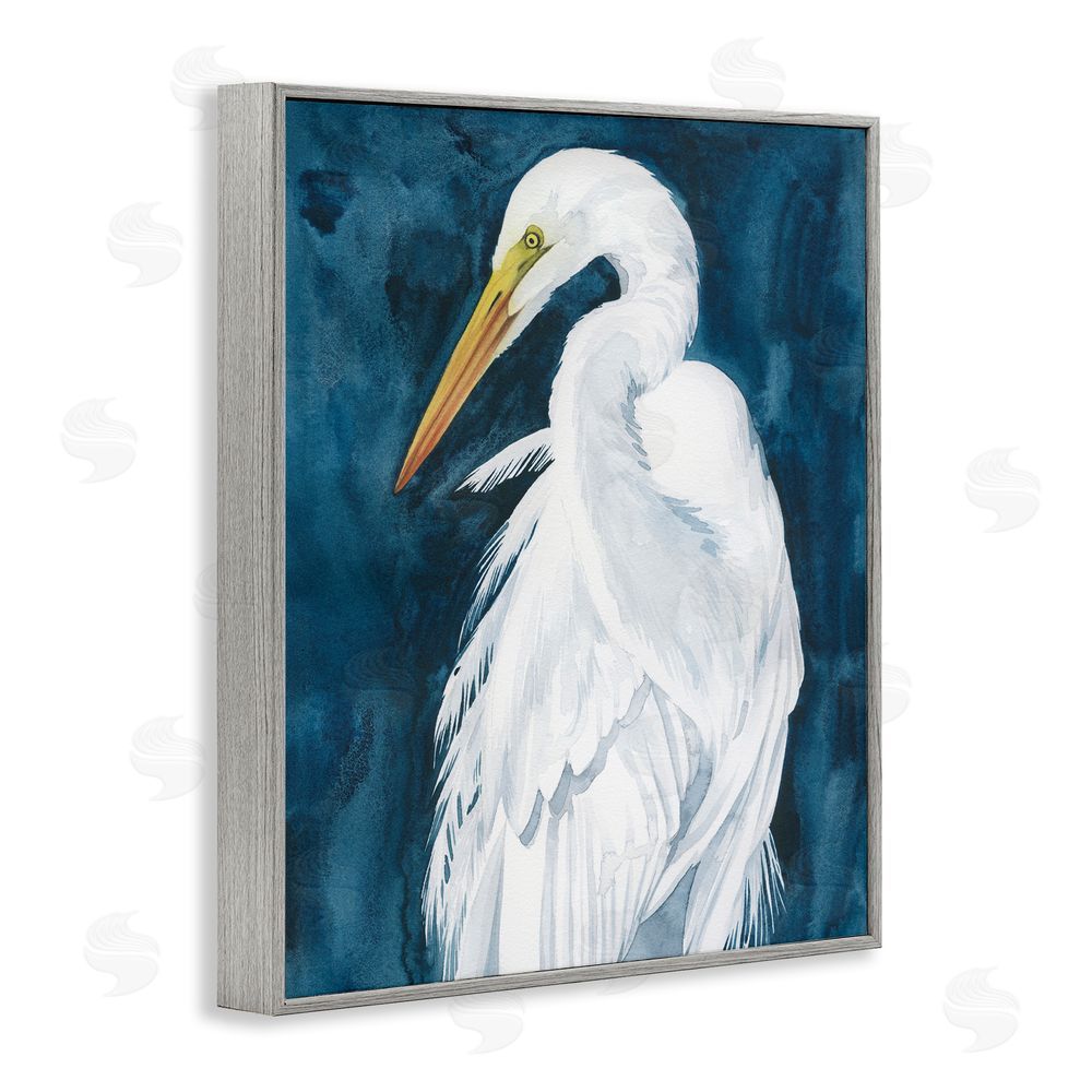 Grace Popp Nautical Bird Portrait Gray Framed Giclee Wall Art Print