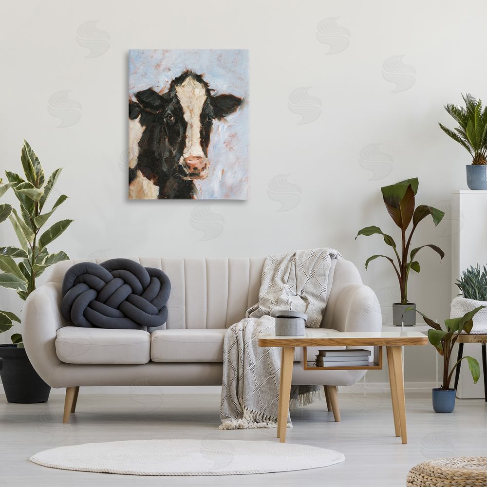 Ethan Harper Charming Cow Portrait Canvas Wall Art Print in Room