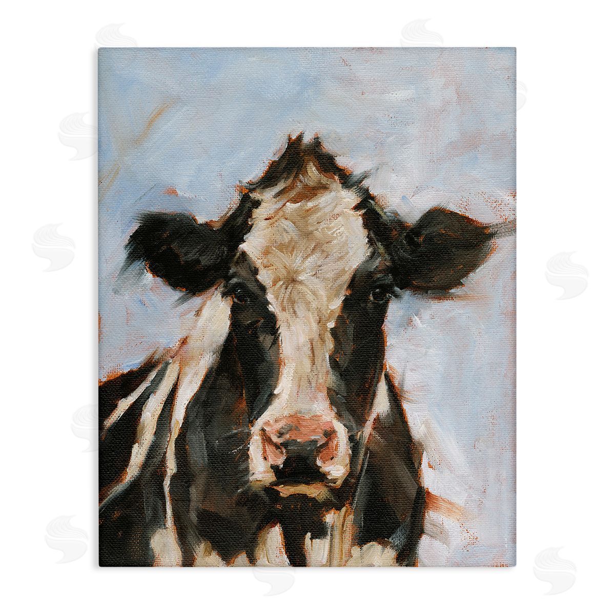 Ethan Harper Expressive Cow Portrait Stretched Canvas Wall Art Print