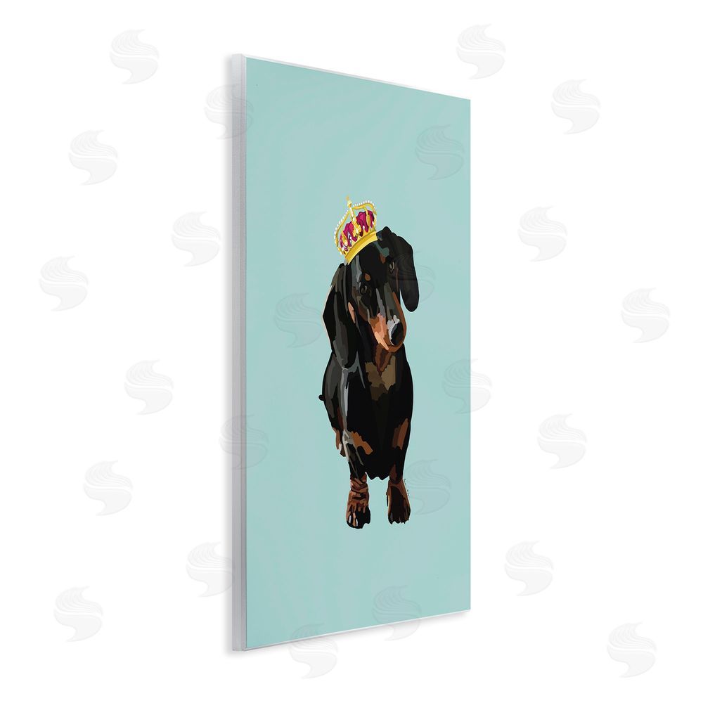 Amelia Noyes Dachshund with Royal Crown Wall Plaque Art Print
