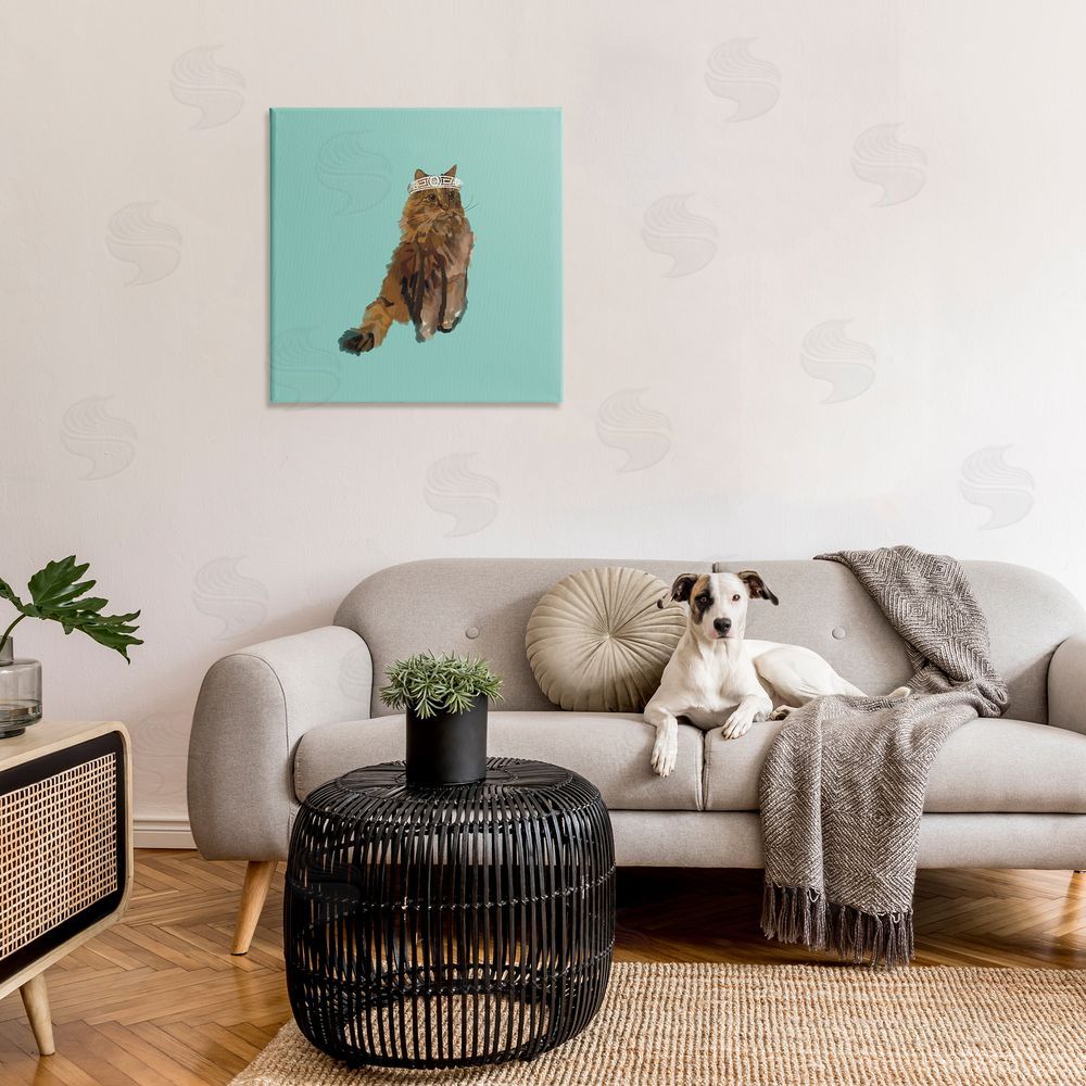 Amelia Noyes Royal Cat in Crown Canvas Wall Art in Room
