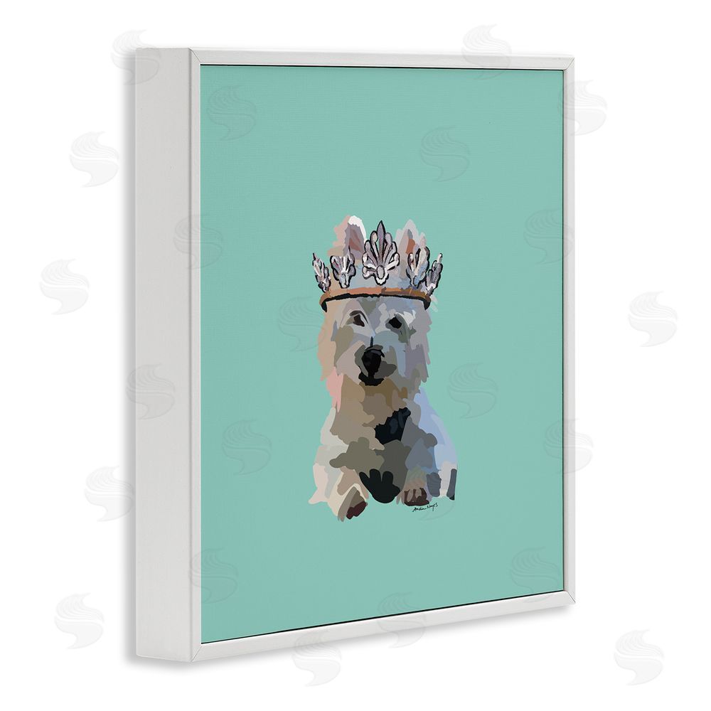 Amelia Noyes Westie Terrier with Crown White Framed Glicee Wall Art Print