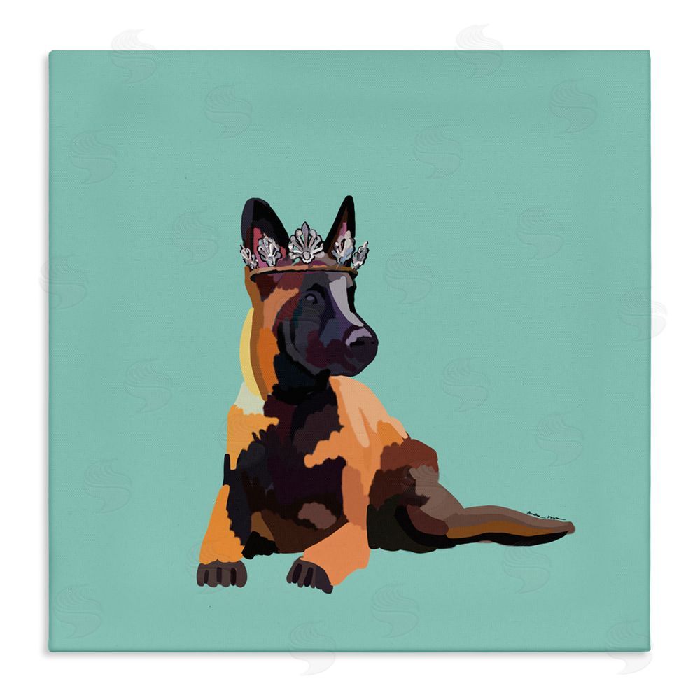 Amelia Noyes Royal German Shepherd Stretched Canvas Wall Art Print