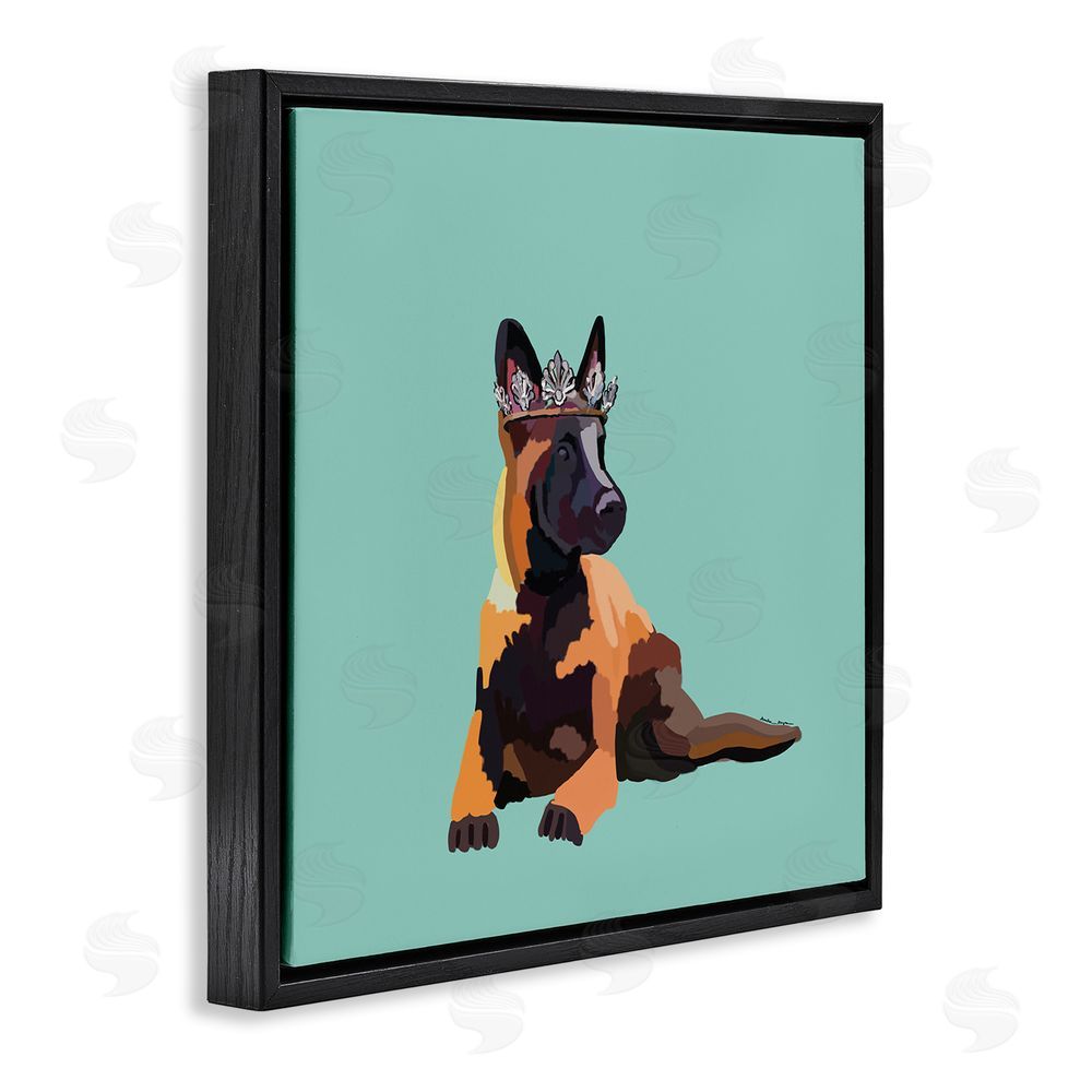 Amelia Noyes Royal German Shepherd Black Floating Frame Canvas Wall Art Print