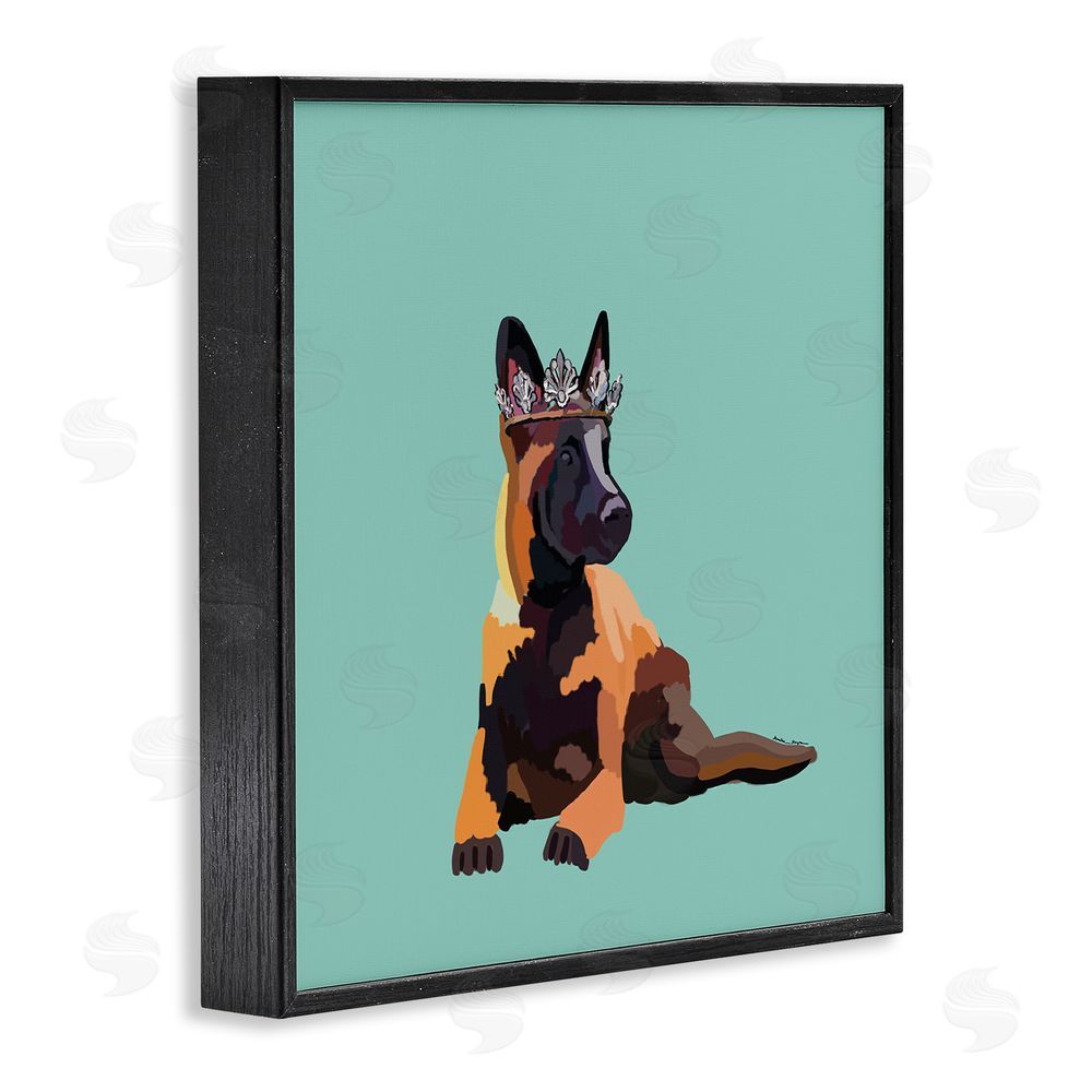 Amelia Noyes Royal German Shepherd Black Framed Glicee Wall Art Print