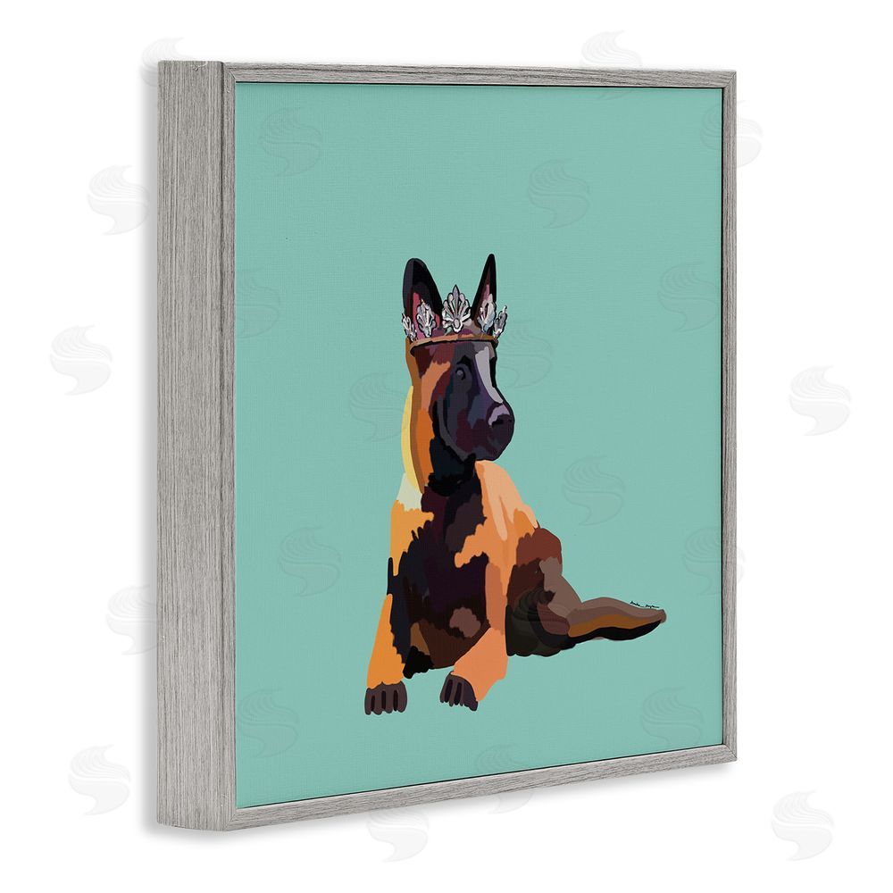 Amelia Noyes Royal German Shepherd Gray Framed Glicee Wall Art Print