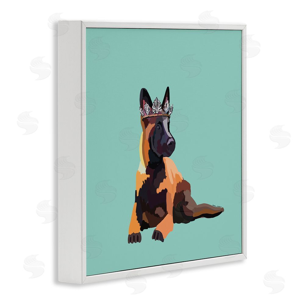 Amelia Noyes Royal German Shepherd White Framed Glicee Wall Art Print