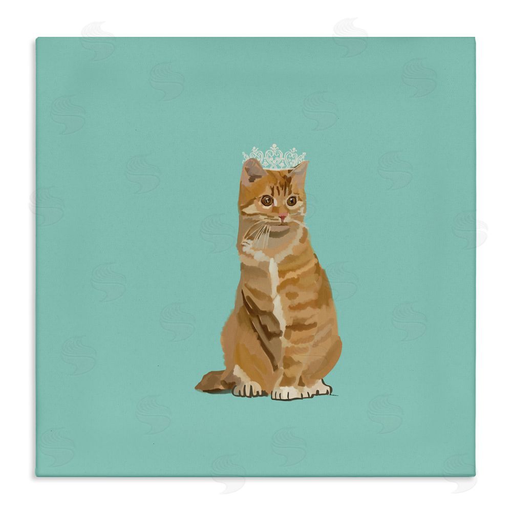Amelia Noyes Royal Tabby Cat Stretched Canvas Wall Art Print