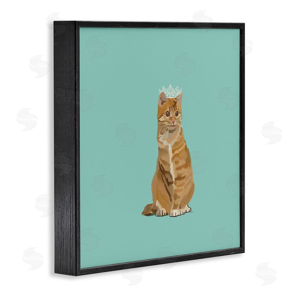 Amelia Noyes Royal Tabby Cat Black Framed Glicee Wall Art Print
