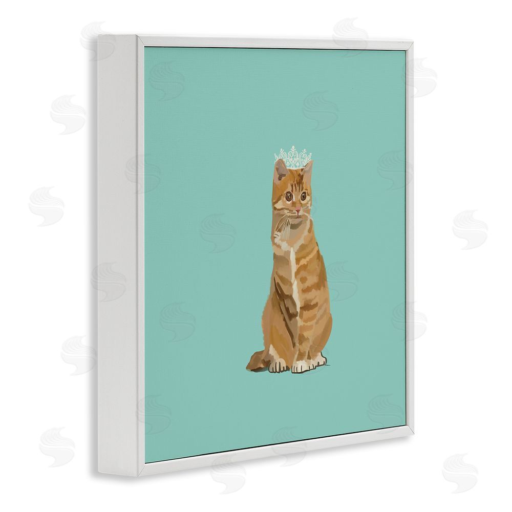Amelia Noyes Royal Tabby Cat White Framed Glicee Wall Art Print