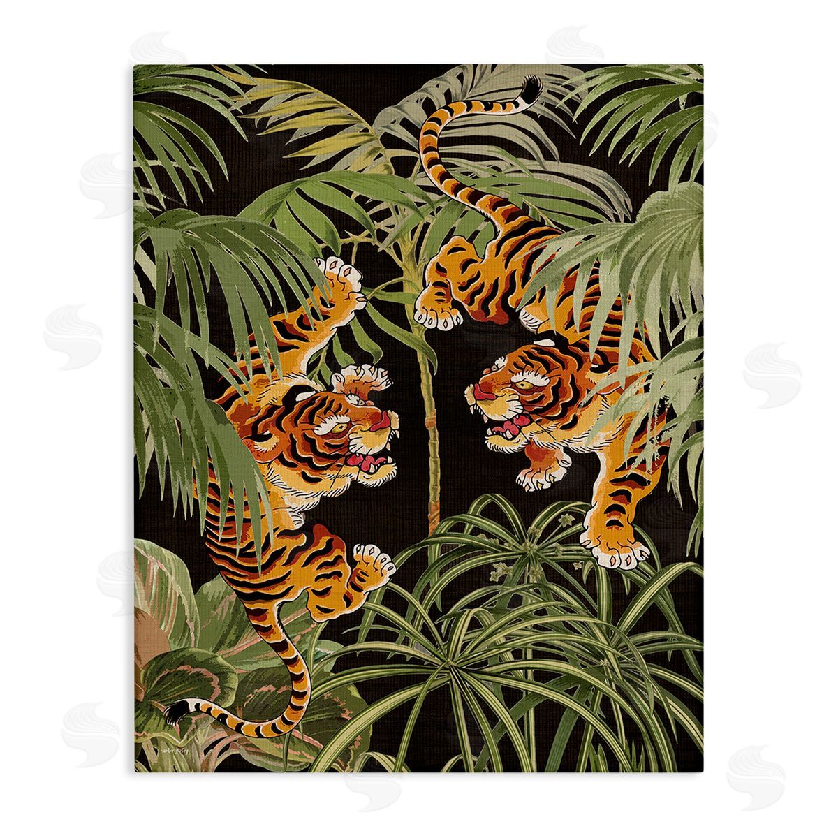 stupell industries Amber Sterling | Fierce Tigers with Plants Wall Art