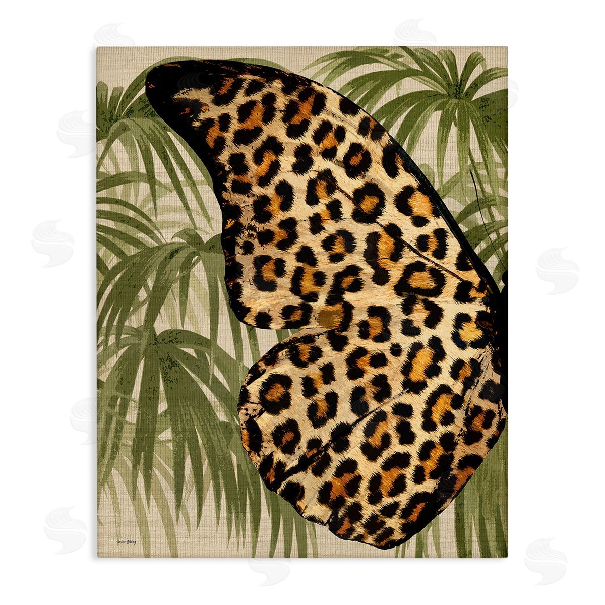 Amber Sterling Tropical Animal Pattern Wing