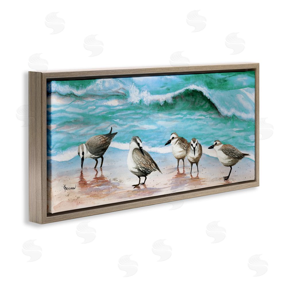 Christine Reichow Sandpipers Along Beach Shore