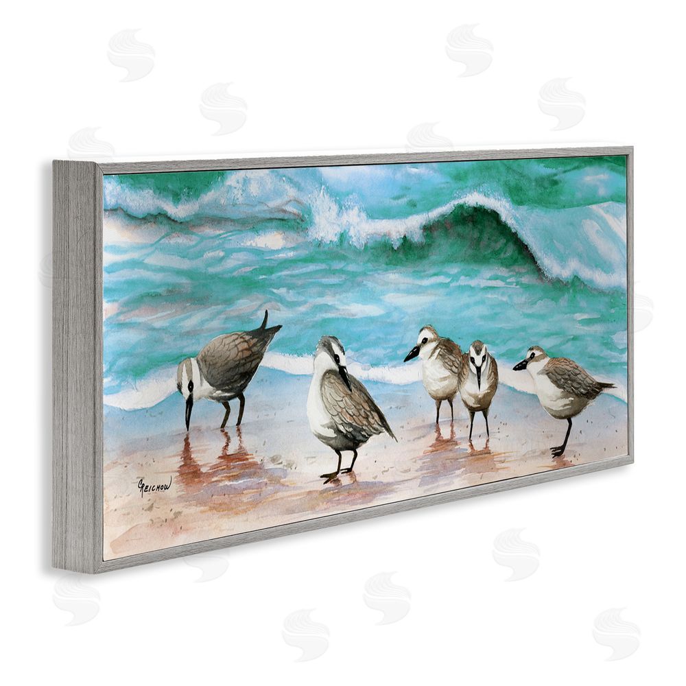 Christine Reichow Sandpipers Along Beach Shore