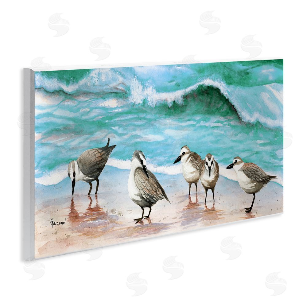 Christine Reichow Sandpipers Along Beach Shore