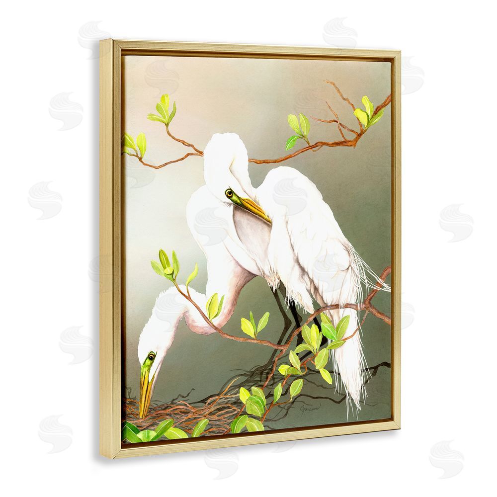 Christine Reichow Gazing Egrets on Branch