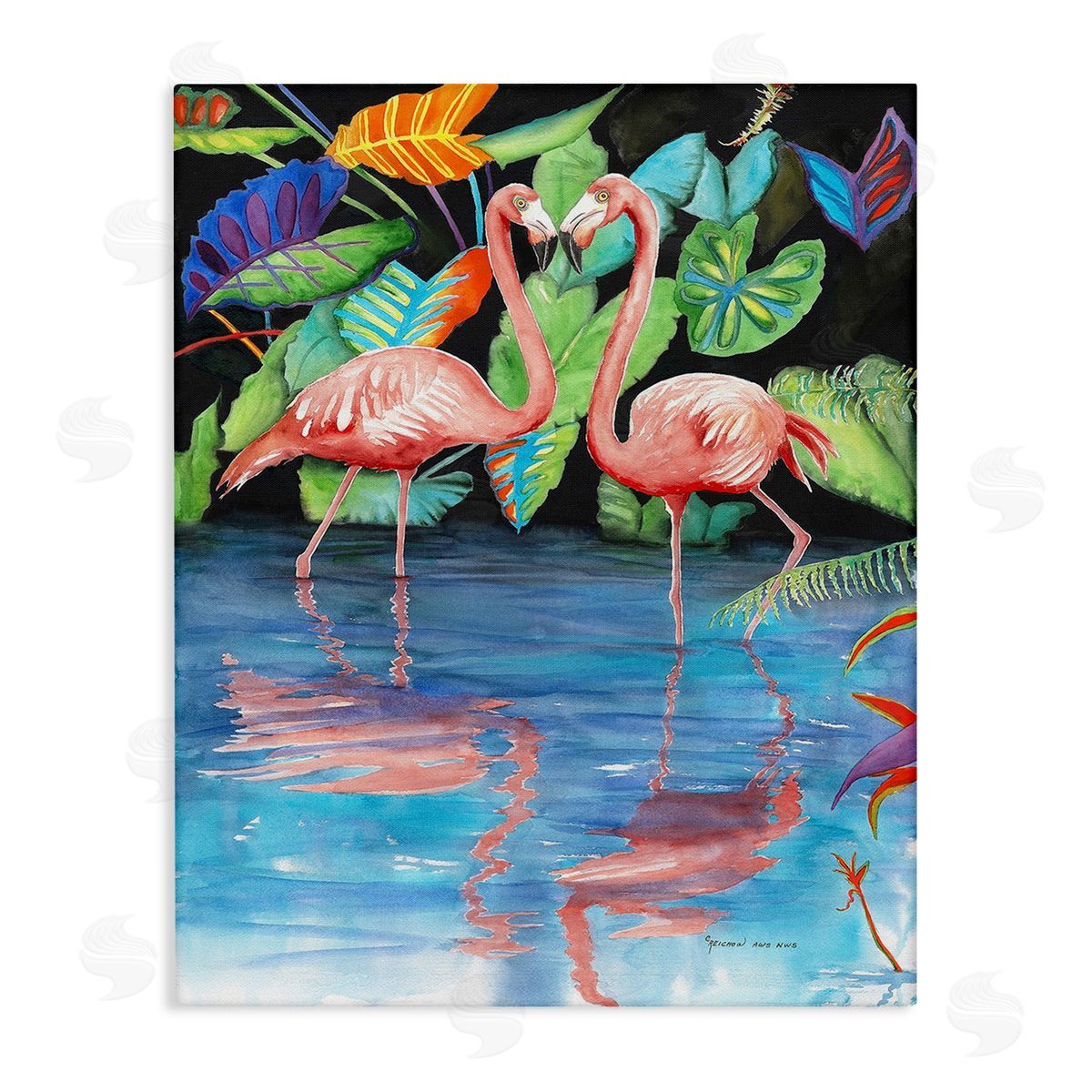 Christine Reichow Bold Flamingos Reflection