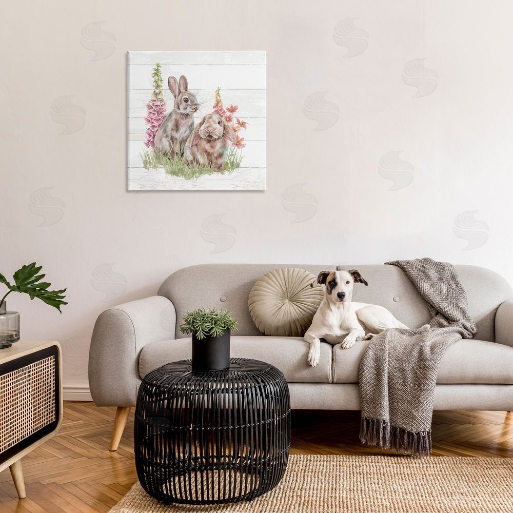 Courtney Morgenstern Rabbits & Country Florals Canvas Wall Art in Room