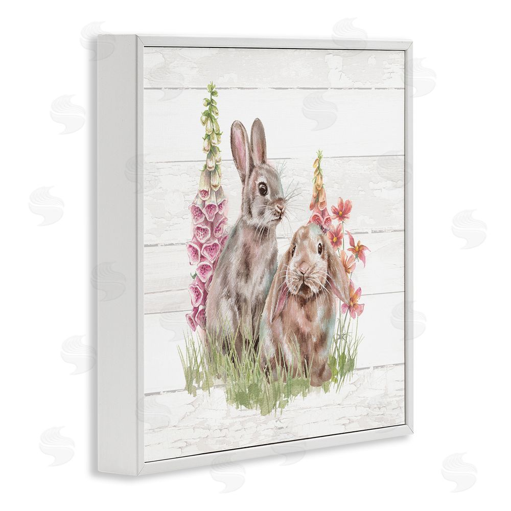 Courtney Morgenstern Rabbits & Country Florals White Framed Glicee Wall Art Print
