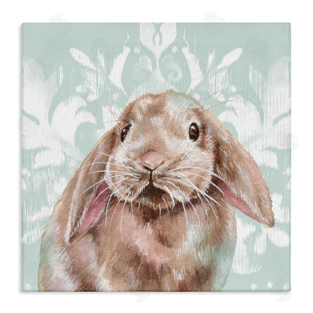 Courtney Morgenstern Bunny with Floral Pattern Stretched Canvas Wall Art Print