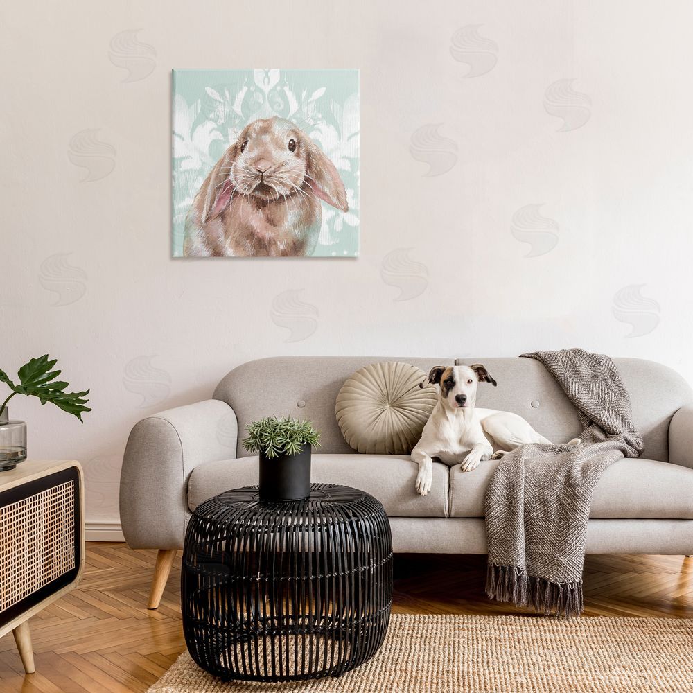 Courtney Morgenstern Bunny with Floral Pattern Canvas Wall Art in Room