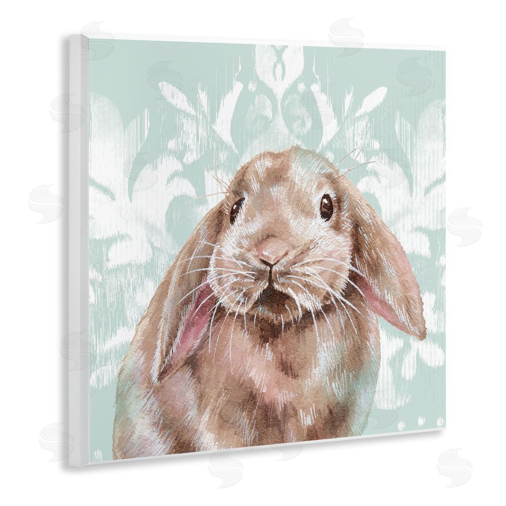 Courtney Morgenstern Bunny with Floral Pattern Wooden Wall Plaque Art Print