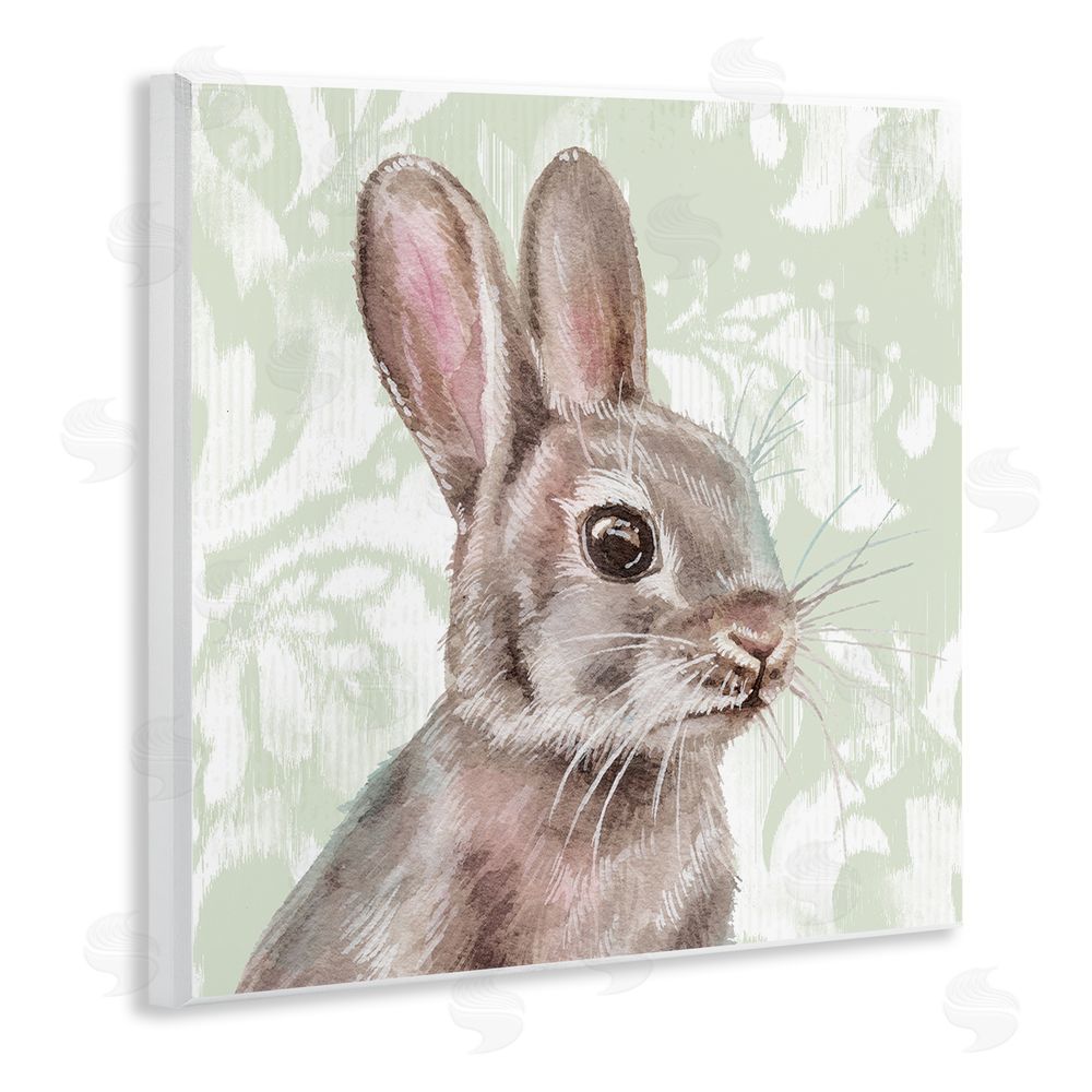 Courtney Morgenstern Rabbit with Floral Pattern Wooden Wall Plaque Art Print