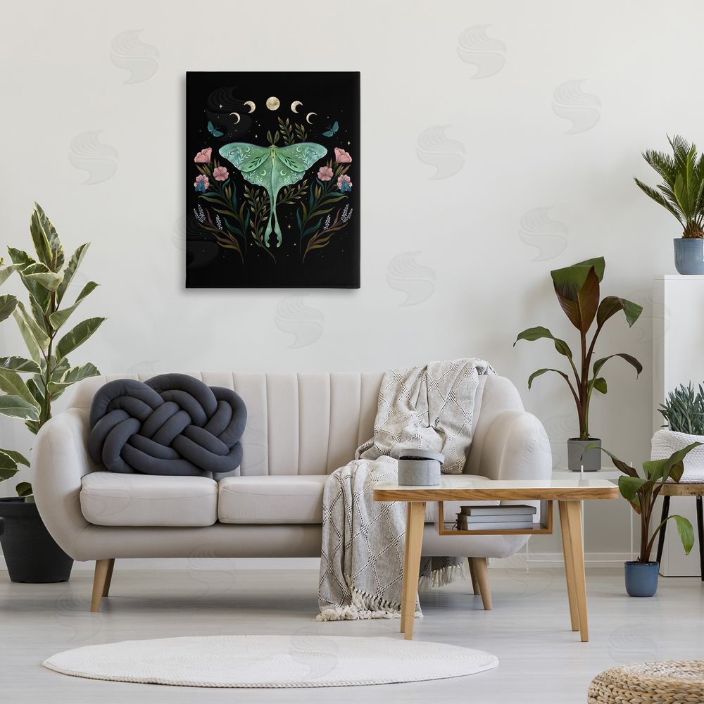 Episodic Drawings Luna Moth with Florals