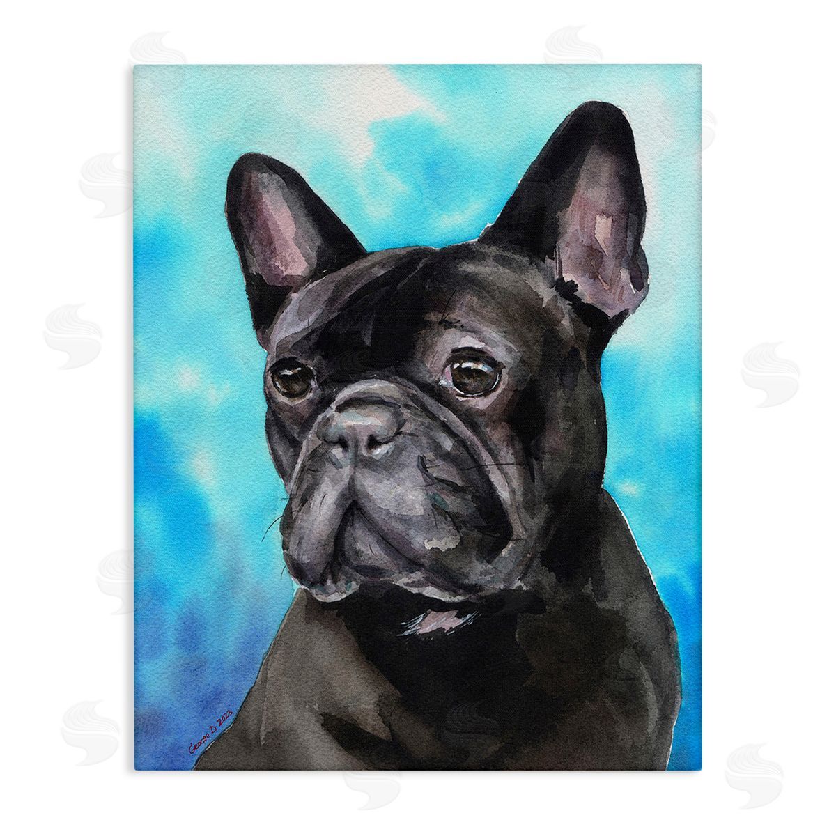 George Dyachenko fr_sideench Bulldog on Blue