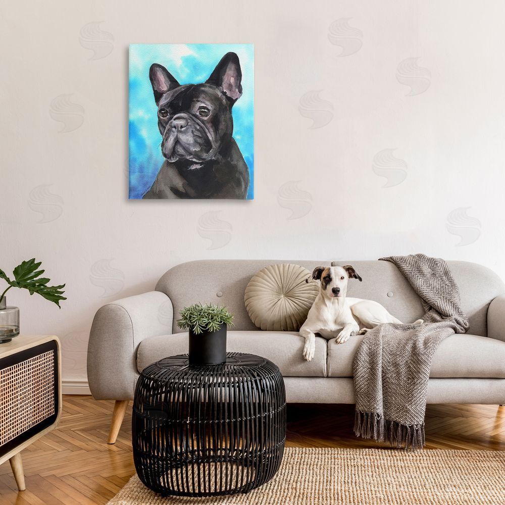 George Dyachenko fr_sideench Bulldog on Blue