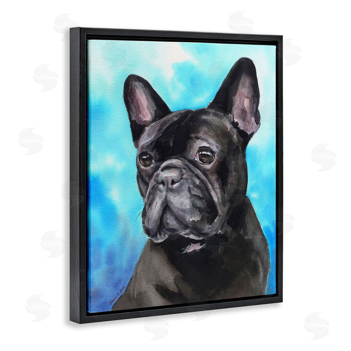George Dyachenko fr_sideench Bulldog on Blue
