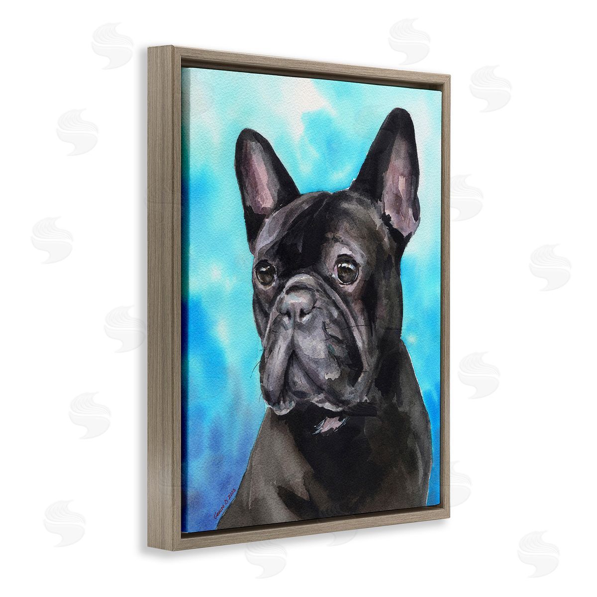 George Dyachenko fr_sideench Bulldog on Blue