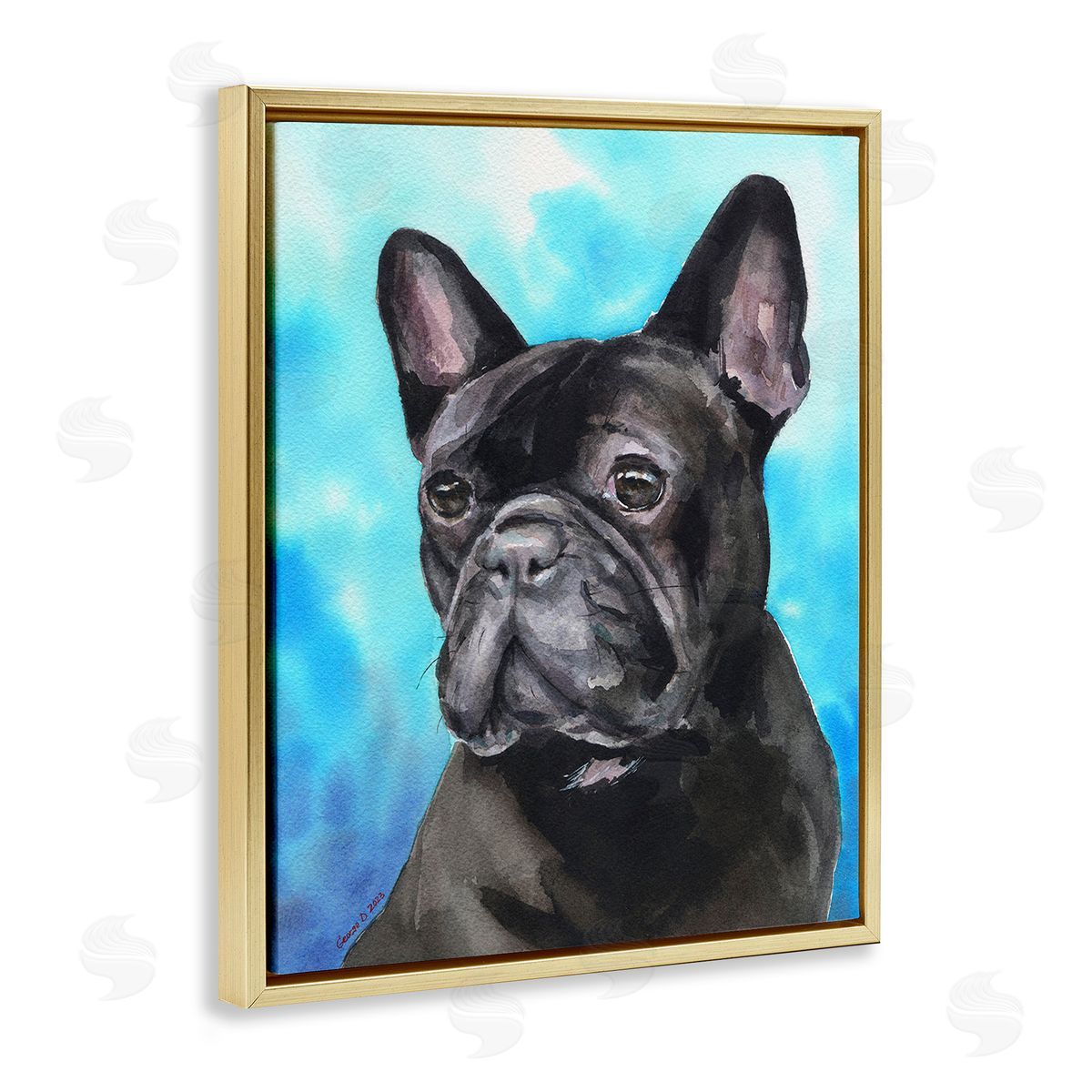 George Dyachenko fr_sideench Bulldog on Blue