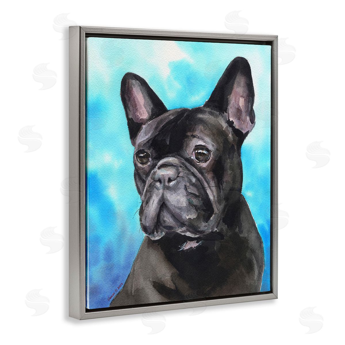 George Dyachenko fr_sideench Bulldog on Blue