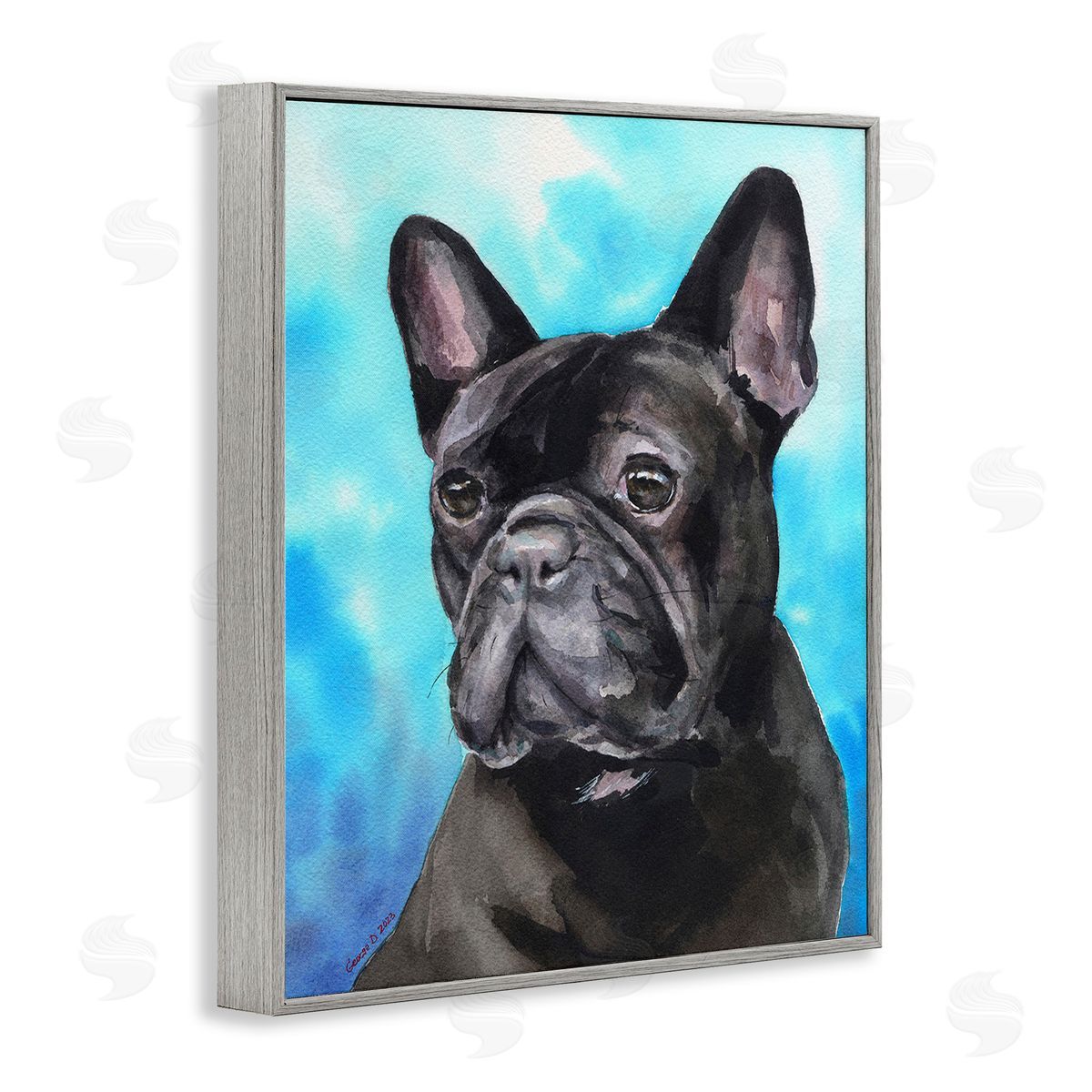 George Dyachenko fr_sideench Bulldog on Blue