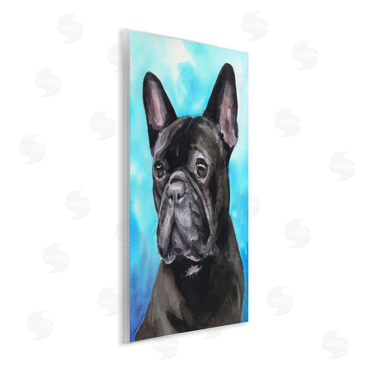 George Dyachenko fr_sideench Bulldog on Blue