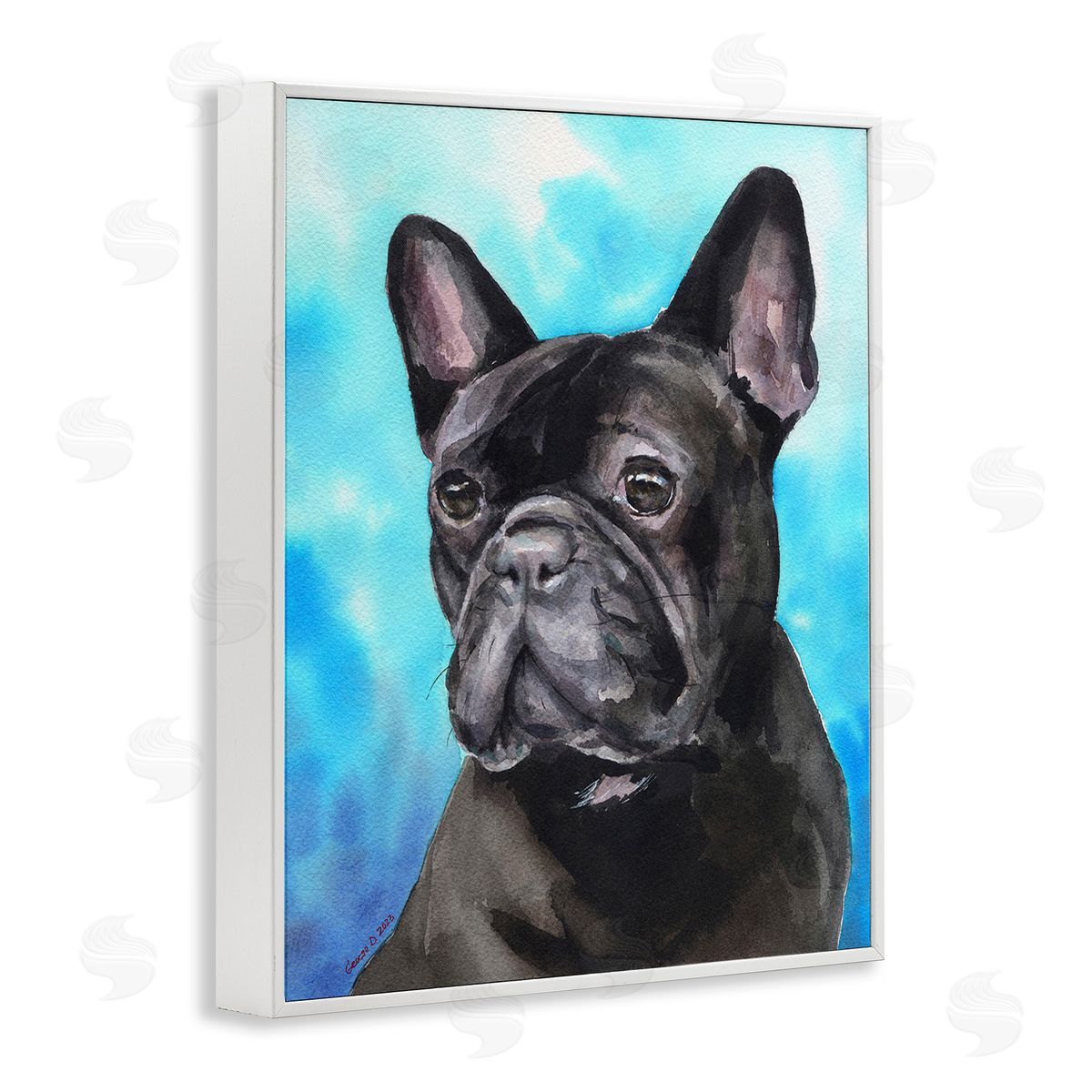 George Dyachenko fr_sideench Bulldog on Blue