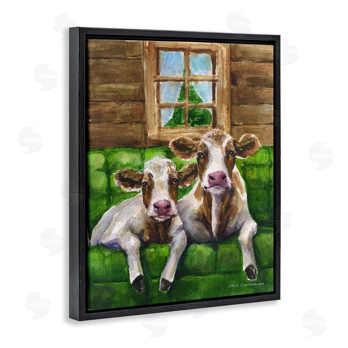 George Dyachenko Cows in Barn Cabin