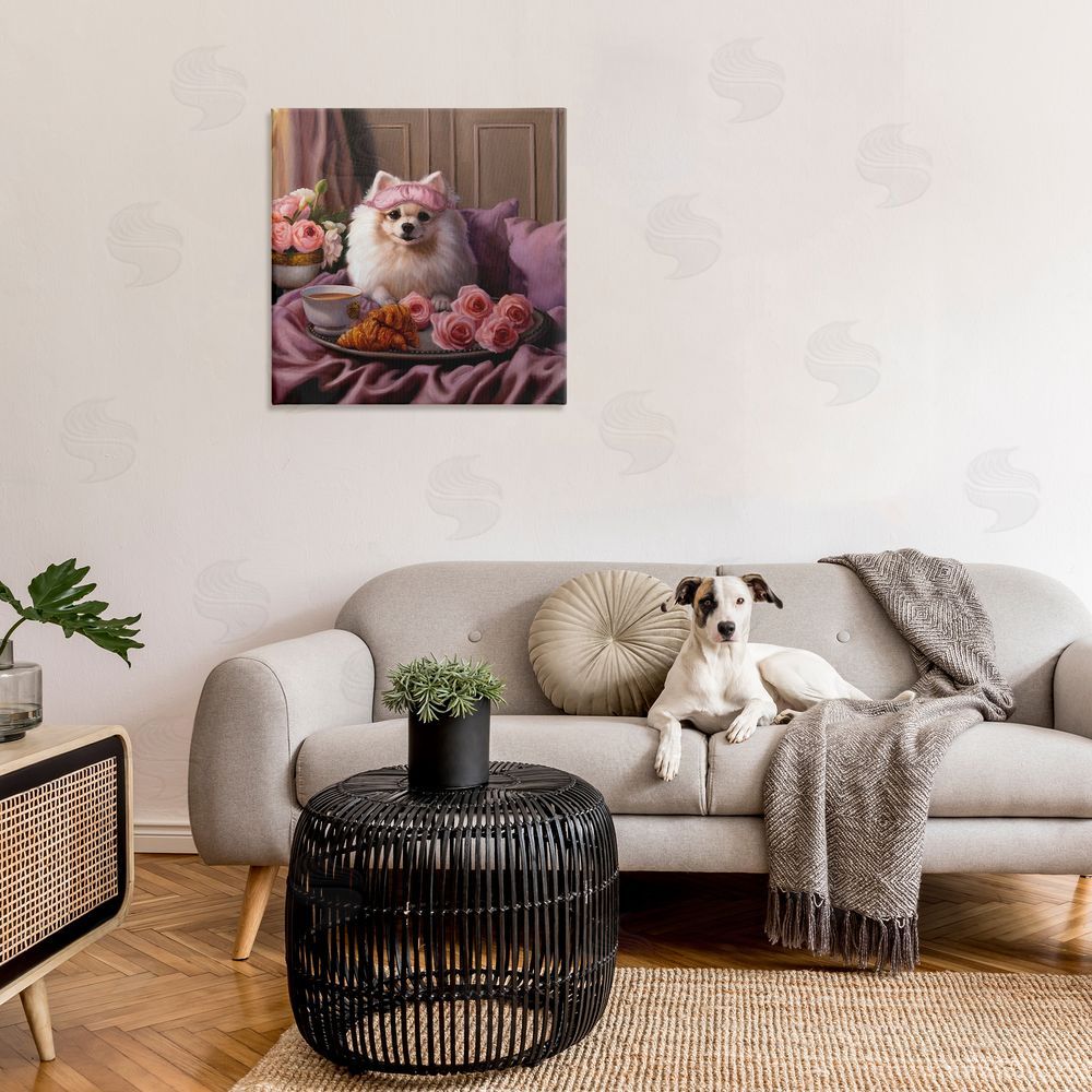 Lucia Heffernan Breakfast in Bed Dog Canvas Wall Art in Room