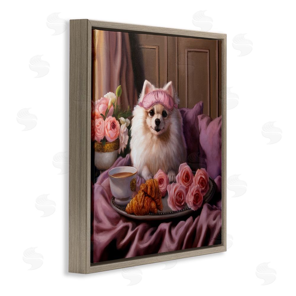 Lucia Heffernan Breakfast in Bed Dog Brown Floating Frame Canvas Wall Art Print