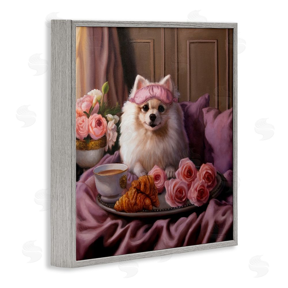 Lucia Heffernan Breakfast in Bed Dog Gray Framed Glicee Wall Art Print