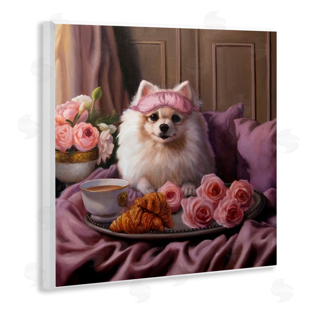 Lucia Heffernan Breakfast in Bed Dog Wooden Wall Plaque Art Print